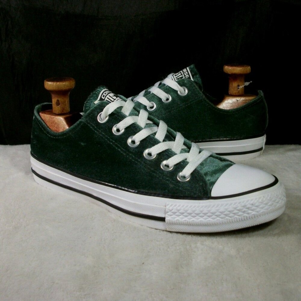 CONVERSE CTAS DEEP EMERALD VELVET LOW SNEAKERS 8M 39 557994F FREE SHIP